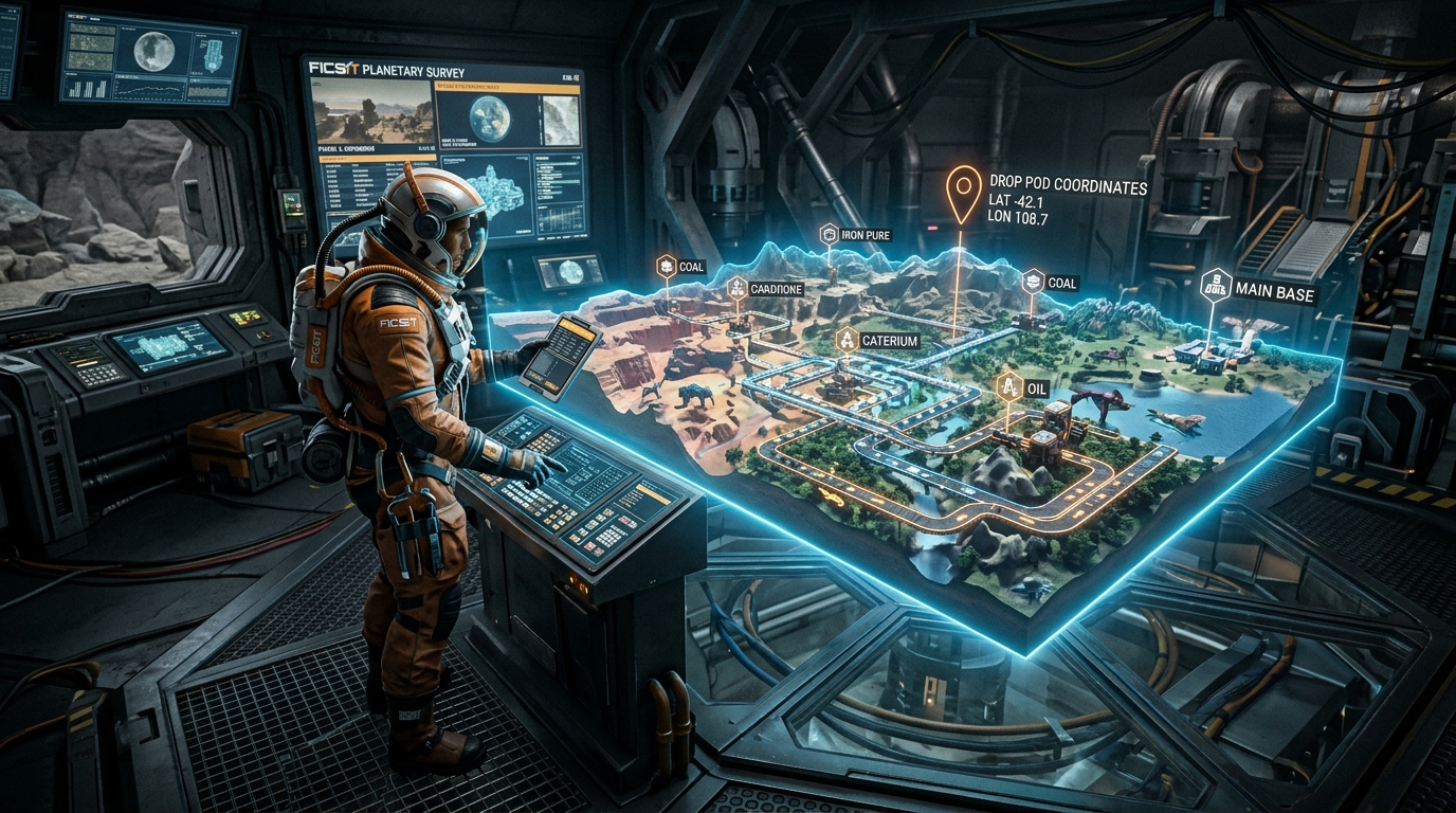 SatisfactoryMap Pioneer Planetary Survey Command Room